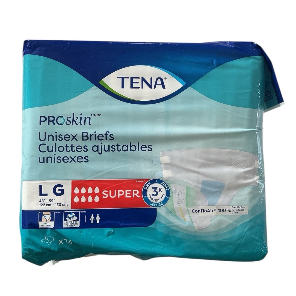 TENA -‎ ProSkin Unisex Briefs (Size L) - Super Absorbency 14ct